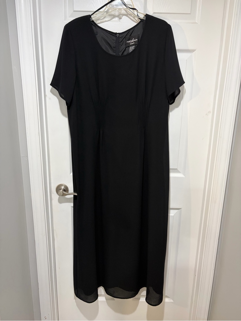 POSITIVE ATTITUDE Vintage Black Short-Sleeve Full Length Women's Dress Size 16